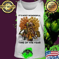 Bear drink beer camping it's the most wonderful time of the year leaves tree s Tank top