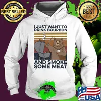 Bear I just want to drink bourbon and smoke some meat vintage retro s Hoodie