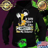 Betty boop if you don't like like the green bay packers kiss my endzone s Hoodie