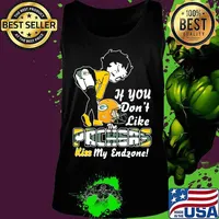 Betty boop if you don't like like the green bay packers kiss my endzone s Tank top