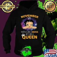 Betty boop november girl hustle like a boss act like a queen s Hoodie