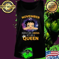 Betty boop november girl hustle like a boss act like a queen s Tank top