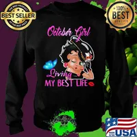 Betty boop october girl living my best life butterfly s Sweater