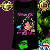 Betty boop october girl living my best life butterfly s Tank top