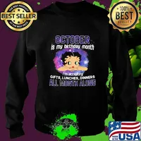 Betty boop october is my birthday month i'm accepting gifts liches dinners all month along s Sweater