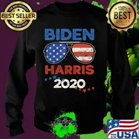 Biden Harris 2020 American Flag Sunglasses Vintage Style T-Shirt Sweater