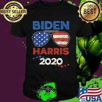 Biden Harris 2020 American Flag Sunglasses Vintage Style T-Shirt