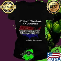 Biden Harris 2020 Election Restore The Soul Of America USA T-Shirt Ladies tee