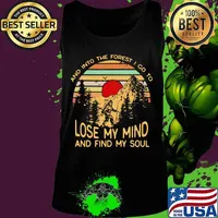 Bigfoot and into the forest i go to lose my mind and find my soul vintage retro s Tank top