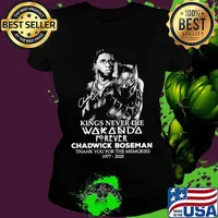 Black panther kings never die wakanda forever rip chadwick Boseman thank you for the memories 1977 2020 signature s Ladies tee
