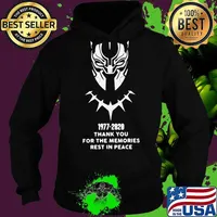 Black panther rip chadwick boseman 1977 2020 thank you for the memories rest in peace s Hoodie