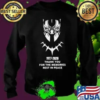 Black panther rip chadwick boseman 1977 2020 thank you for the memories rest in peace s Sweater