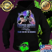 Black panther rip chadwick Boseman 1977 2020 thank you for the memories signature art s Hoodie