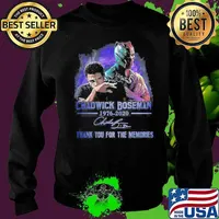 Black panther rip chadwick Boseman 1977 2020 thank you for the memories signature art s Sweater
