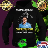 Black panther wakanda forever rip chadwick Boseman 1977 2020 thank you for the memories signature s Hoodie