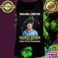 Black panther wakanda forever rip chadwick Boseman 1977 2020 thank you for the memories signature s Tank top