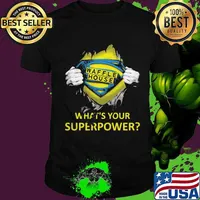 Blood insides superman waffle house what's your superpower shirt