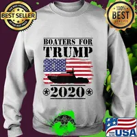 Boaters For Trump 2020 Vintage American Flag Election Slogan Premium T-Shirt Sweater