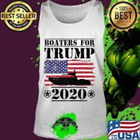 Boaters For Trump 2020 Vintage American Flag Election Slogan Premium T-Shirt Tank top