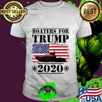 Boaters For Trump 2020 Vintage American Flag Election Slogan Premium T-Shirt