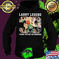 Boston celtics larry legend 33 thank you for the memories signature s Hoodie