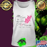 Butterflies when someone we love is in heaven there's a little bit of heaven in our home breast cancer awareness s Tank top