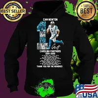 Cam newton 1 carolina panthers 2011 2019 thank you for the memories signature s Hoodie