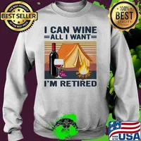 Camping I can wine all I want I'm retired vintage retro s Sweater