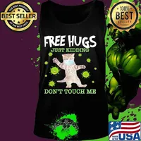 Cat mask free hugs just kidding don't touch me covid-19 s Tank top