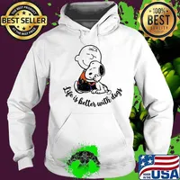 Charlie brown and snoopy life is better with dogs s Hoodie