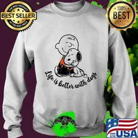 Charlie brown and snoopy life is better with dogs s Sweater
