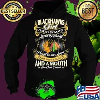 Chicago blackhawks girl hated by many loved by plenty heart on her sleeve fire in her soul and a mouth she can't control s Hoodie