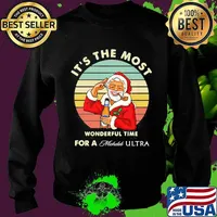 Christmas santa claus it's the most wonderful time for a michelob ultra vintage retro s Sweater
