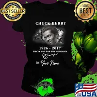 Chuck berry 1926 2017 thank you for the memories to your name signature s Ladies tee