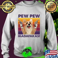 Corgi pew pew madafakas vintage retro s Sweater