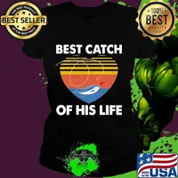 Couple Fishing Best catch of this life vintage retro s Ladies tee