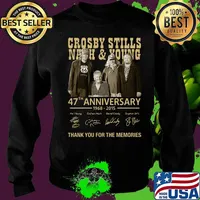 Crosby stills nash and young 47th anniversary 1968 2020 thank you for the memories signatures s Sweater
