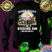 Damn right i am a pittsburgh steelers fan now and forever stars signatures s Sweater