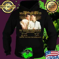 Dean martin and jerry lewis 75th anniversary 1945 2020 thank you for the memories signatures s Hoodie