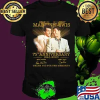Dean martin and jerry lewis 75th anniversary 1945 2020 thank you for the memories signatures shirt