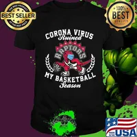 Dinosaur corona virus ruined my basketball season toronto raptors shirt