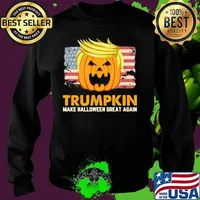 Donald trump pumpkin trumpkin make halloween great again american flag independence day s Sweater