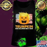 Donald trump pumpkin trumpkin make halloween great again american flag independence day s Tank top