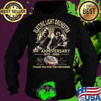 Electric light orchestra 50th anniversary 1970 2020 thank you for the memories signatures s Hoodie