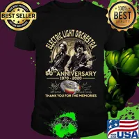 Electric light orchestra 50th anniversary 1970 2020 thank you for the memories signatures shirt