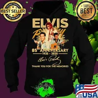 Elvis 85th anniversary 1935 2020 thank you for the memories signatures s Hoodie