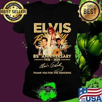 Elvis 85th anniversary 1935 2020 thank you for the memories signatures s Ladies tee