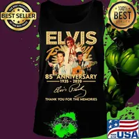 Elvis 85th anniversary 1935 2020 thank you for the memories signatures s Tank top