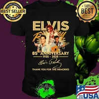 Elvis 85th anniversary 1935 2020 thank you for the memories signatures shirt