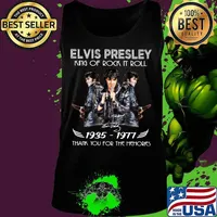 Elvis presley king of rock n roll 1935 1977 thank you for the memories signature s Tank top